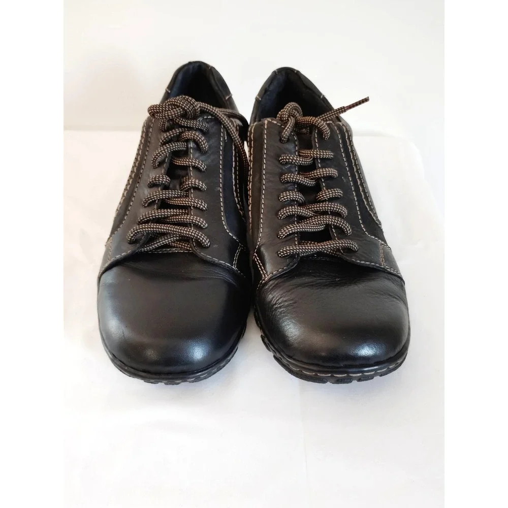 Born Nigel Men'9.5 Black Leather Lace Up Streetwear Biker Casual Oxford Shoes